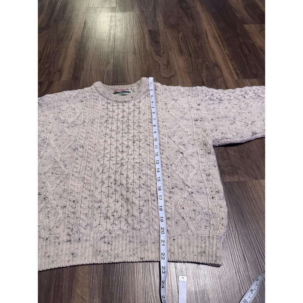 Men's Cable Knit Cardigan Sweater - Cream Speckle - Picture 6 of 6